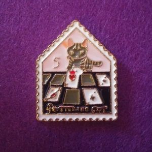 Cat Stamp Pin - Playing Cards